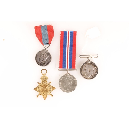 1215 - Medal of 7299 Private J Shiel of the Kings Own Scottish Borderers comprising WWI war medal [7299 PTE... 