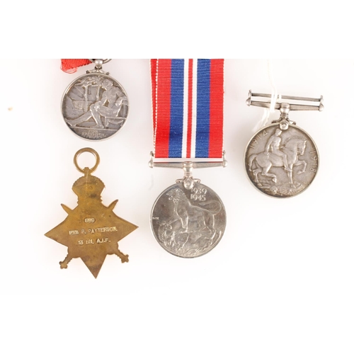 1215 - Medal of 7299 Private J Shiel of the Kings Own Scottish Borderers comprising WWI war medal [7299 PTE... 