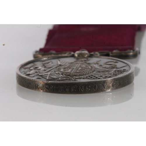 1520 - Medal of 4792 Gunner R Stevenson of the Coast Brigade Royal Artillery comprising army long service a... 