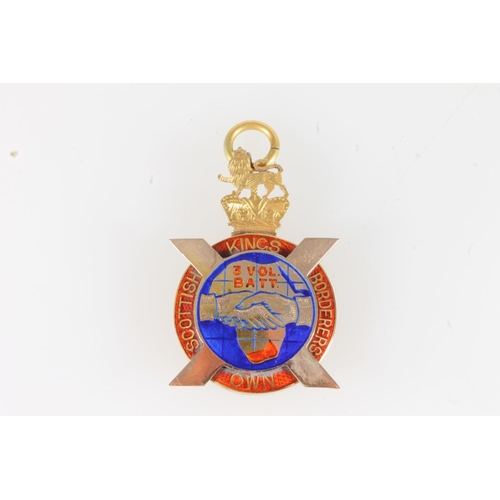 1077 - 9ct gold and enamel Royal Burgh of Annan KOSB 3rd Volunteer Battalion medal [PRESENTED TO PTE A LOUD... 