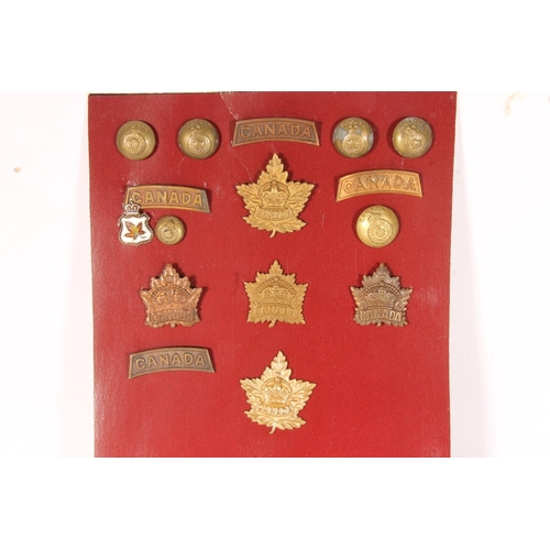 1631 - Large collection of foreign cap badges and buttons to include Canada, New Zealand, Northern Rhodesia... 