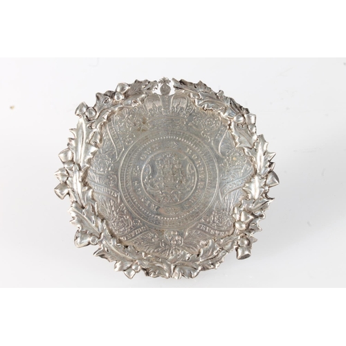 1633 - XXV Kings Own Borderers silver badge of circular form with thistle wreath to the outer, hallmarked f... 