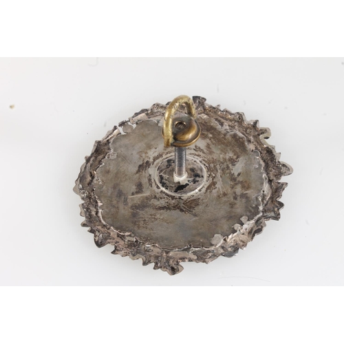 1633 - XXV Kings Own Borderers silver badge of circular form with thistle wreath to the outer, hallmarked f... 