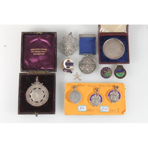 1642 - Sports medals to include a white metal Saxe Coburg Place Lawn Tennis Club 1890, three silver and ena... 