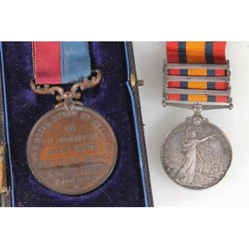 1090 - Medals of 7249 Private John M Irvine of the Volunteer Company Kings Own Scottish Borderers KOSB comp... 