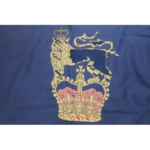 1765 - Kings Own Scottish Borderers blue flag with XXV crest 150cm x 115cm, another smaller and two banners... 