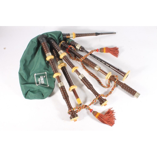 1769 - Set of WWI ivory mounted bagpipes, the chanter stamped 'J & R G Glen Edinburgh', one of the whit... 