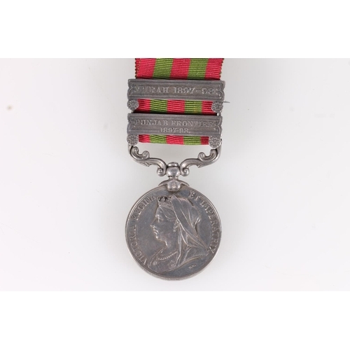 1061 - Medal of 5164 Private W Bescon of the 2nd Battalion King's Own Scottish Borderers comprising India m... 