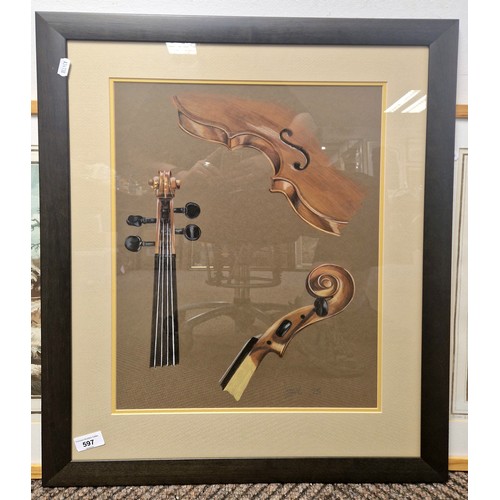 597 - Sally Alexander, Violin, original work on paper, pencil signed and dated '95 lower right