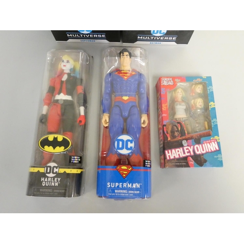 187 - Superhero DC figures to include a 12'' Superman figure by Spinmaster Toys 6056278, a boxed Batman fi... 