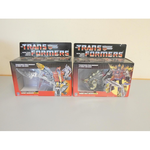 191 - Transformers. Two boxed vintage 1980s (1984) Hasbro Transformers figures to Dinobot Bombardier Swoop... 