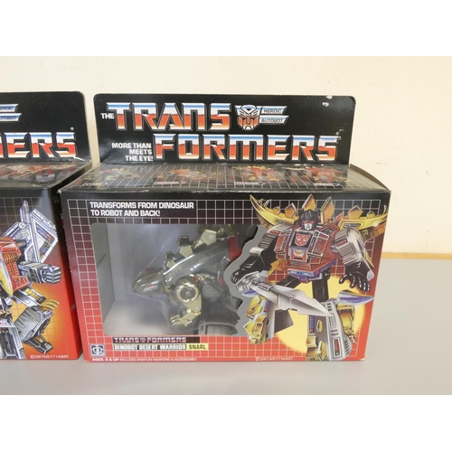 191 - Transformers. Two boxed vintage 1980s (1984) Hasbro Transformers figures to Dinobot Bombardier Swoop... 