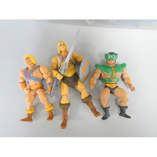 196 - Box of contemporary figures relating to He Man Masters of the Universe, Teenage Mutant Ninja Turtles... 