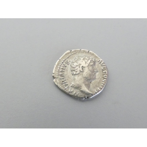 227 - Roman Imperial Coinage. Hadrian AR Denarius Obv Bare head right, HADRIANVS AVG COS III P P. / Rev AE... 