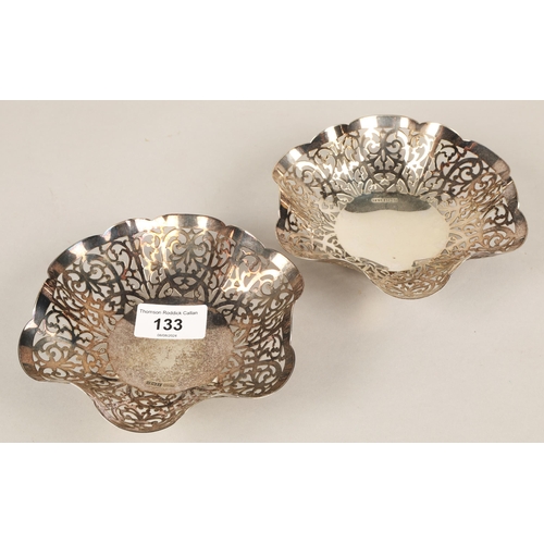 133 - Two silver bonbon dishes, Birmingham 1963, 207g