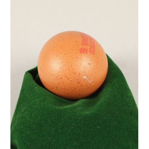 357 - An almost perfectly spherical chicken egg, purchased from a local supermarket. Round eggs are though... 