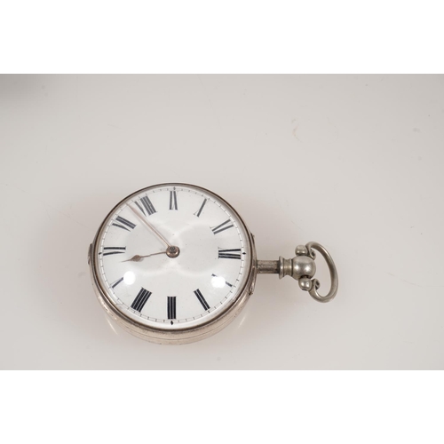 14 - Conway of London, an antique silver pair case pocket watch, the white enamel dial with Roman numeral... 