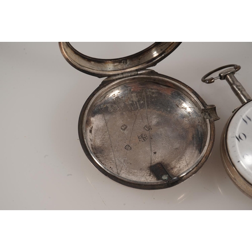 15 - Bartholomew of London, an antique silver pair case pocket watch, the white enamel dial with Arabic n... 