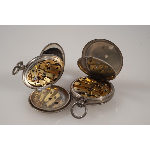 20 - Silver open faced key wound fob watch by Lecomte of Geneva and another by Lecomte in silver half hun... 