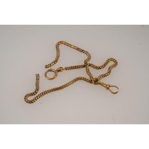 21 - 15ct gold watch guard chain, 11.3g.