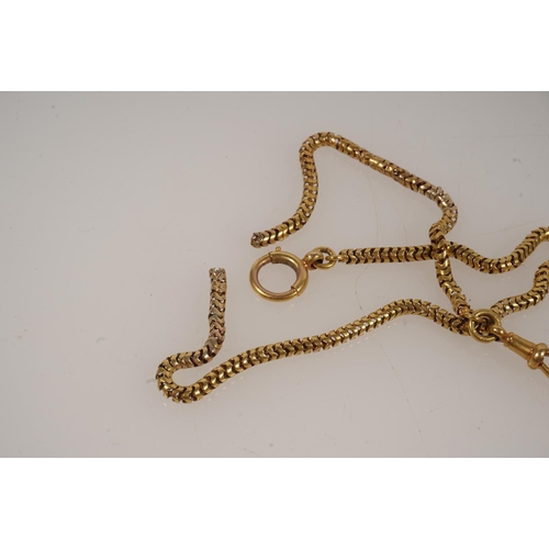 21 - 15ct gold watch guard chain, 11.3g.