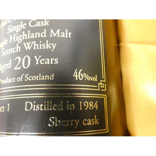 1 - The Lord Balliol 20 years old single cask, single malt scotch whisky, Distilled in 1984, Sherry cask... 