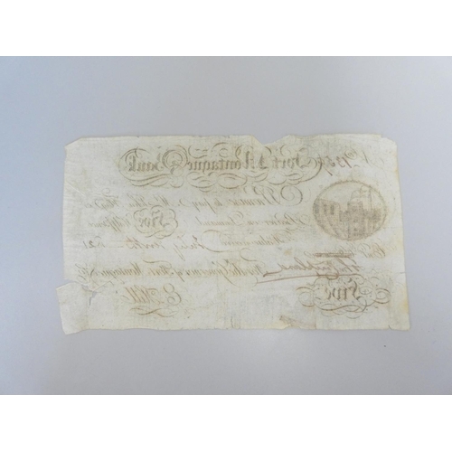 282 - Colonial Bahamas Banknote. Fort Montague Bank, for E. Hill, 5 Half Pence, 10th July 1821, serial num... 