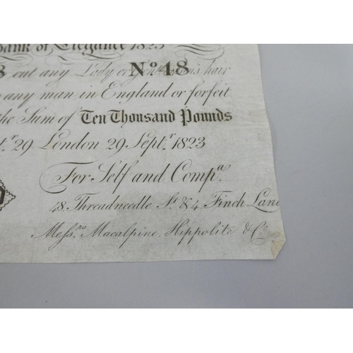 283 - English Promissory Note. Bank of Elegance 48 Threadneedle Street London, Messers Macalpine Hippolite... 