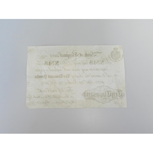 283 - English Promissory Note. Bank of Elegance 48 Threadneedle Street London, Messers Macalpine Hippolite... 