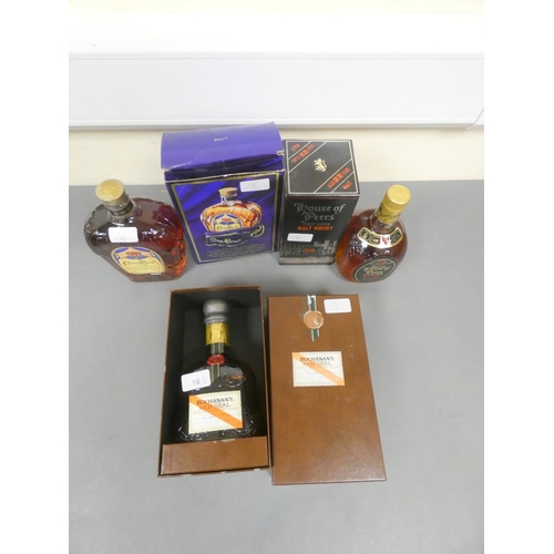 16 - Two bottles of Blended Scotch Whisky, Buchanan's Red Seal, 75cl, 40% vol, boxed, and Crown Royal Can... 