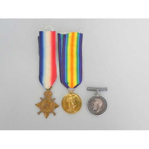 318 - WW1 medal trio awarded posthumously to Sgt Arthur Henry Muir 1487 1st Bn Lancashire Fusiliers, who f... 