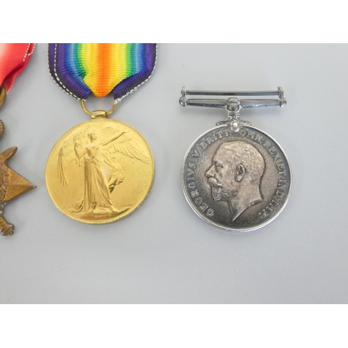 318 - WW1 medal trio awarded posthumously to Sgt Arthur Henry Muir 1487 1st Bn Lancashire Fusiliers, who f... 