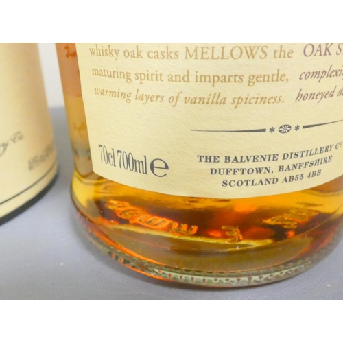 2 - The Balvenie Doublewood 12 years old single malt scotch whisky, 70cl, 40% vol, with The Glenlivet 12... 