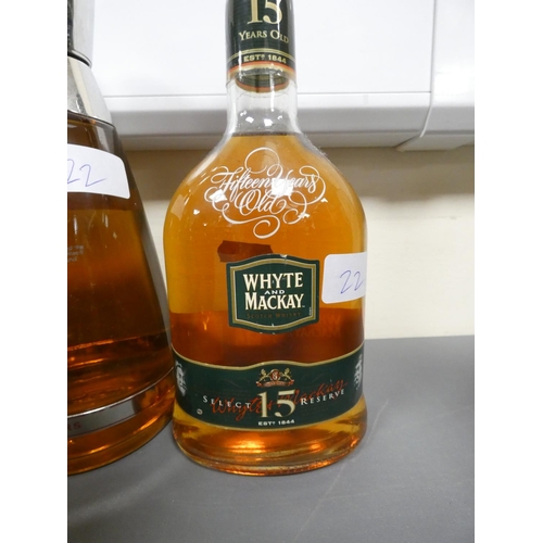 22 - Five bottles of Blended Scotch Whisky, Dimple De Luxe 15 years old, 75cl, 43% vol, boxed, Whyte &... 