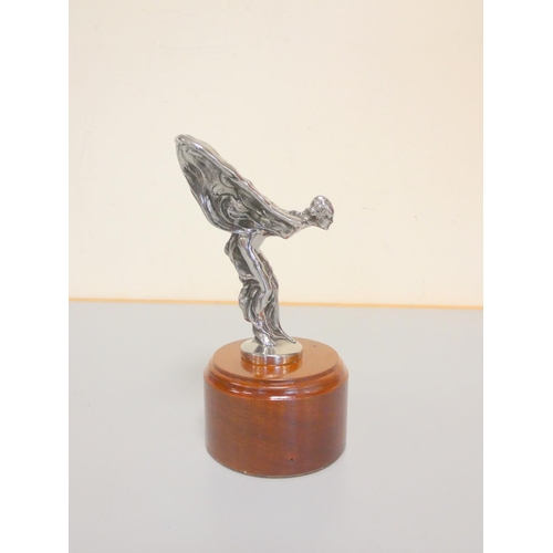 346 - Rolls Royce. Spirit of Ecstasy silver plated car mascot, the base stamped with registration mark. On... 