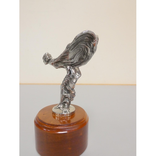 346 - Rolls Royce. Spirit of Ecstasy silver plated car mascot, the base stamped with registration mark. On... 