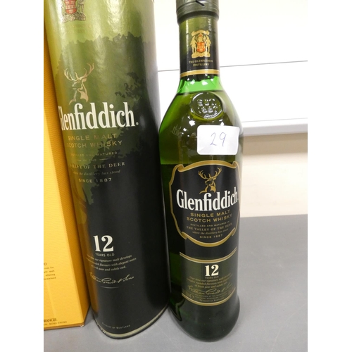 29 - Glenmorangie Highland Single Malt Scotch Whisky, 70cl, 40% vol, with Glenfiddich 12 years old single... 