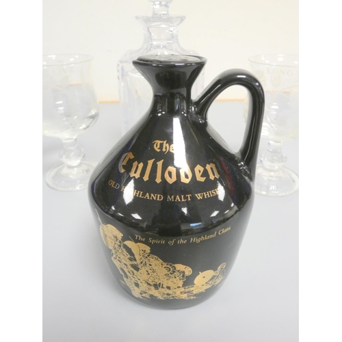 34 - The Culloden Old Highland Malt Whisky 70cl 40%ABV contained within a stoneware bottle, along with a ... 