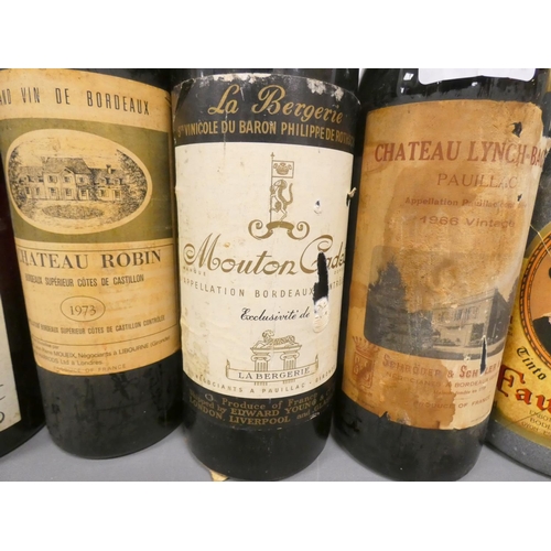 6 - Group of Bordeaux, circa 1960s and later, To include Rothschild Mouton Cadet 1964, Chateau Lynch-Bag... 