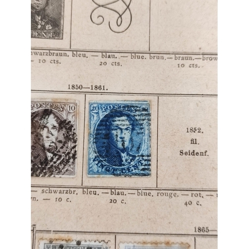 353 - Album of World and Commonwealth postage stamps to include an 1850 Belgium 20c stamp, British imperfo... 