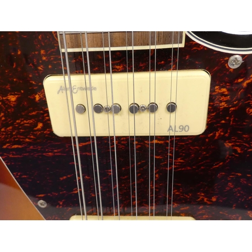 429 - Revelation 12 string electric guitar, number RJT60/12, model AL90, with carry case.