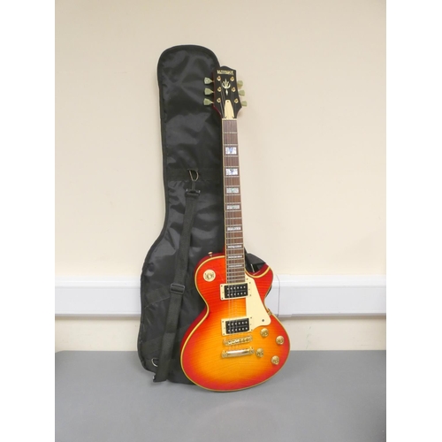 430 - Les Paul style Bluerock six string electric guitar, in cherry sunburst with mother of pearl fretboar... 