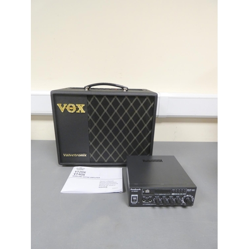 433 - Vox Valvetronix VT20X amplifier, with Sunbuck AV-660BT bluetooth amplifier. (2)