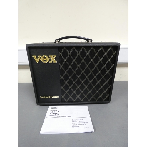 433 - Vox Valvetronix VT20X amplifier, with Sunbuck AV-660BT bluetooth amplifier. (2)