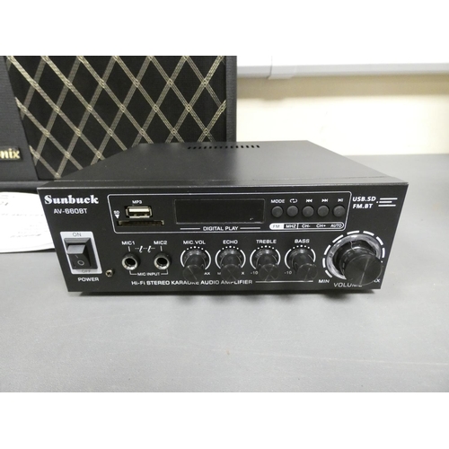 433 - Vox Valvetronix VT20X amplifier, with Sunbuck AV-660BT bluetooth amplifier. (2)