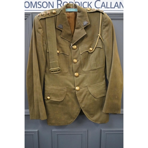 1774 - British army uniform, a khaki green jacket with 'Alkit' interior pocket label [2 LT LITTLE 102978 F]... 