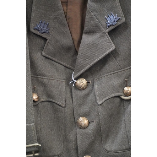 1774 - British army uniform, a khaki green jacket with 'Alkit' interior pocket label [2 LT LITTLE 102978 F]... 