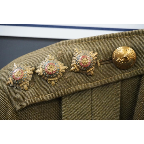 1774 - British army uniform, a khaki green jacket with 'Alkit' interior pocket label [2 LT LITTLE 102978 F]... 