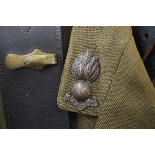 1776 - British army uniform, a WWII khaki green jacket with Anderson and Sons Ltd label [J B HALL (John Buc... 