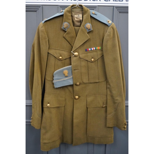 1780 - British army uniform, a khaki green jacket with Anderson & Sons Ltd of Edinburgh label [N B BROW... 